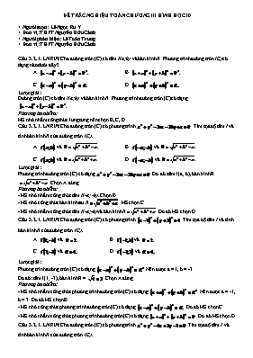 Đề trắc nghiệm toán chương III - Hình học 10